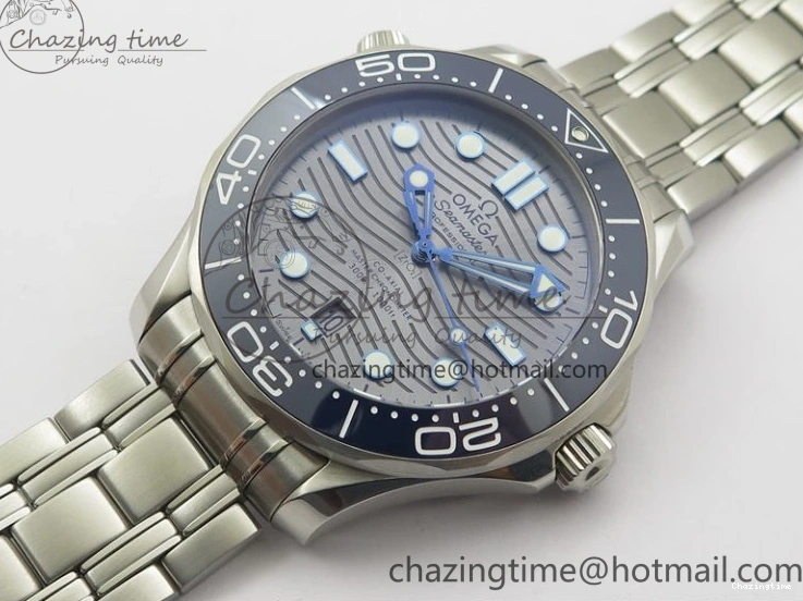 1225 Seamaster Diver 300M ORF 1:1 Best Edition Blue Ceramic Gray Dial on SS Bracelet A HighQuality 7867